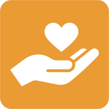 Hand Herz Icon Orange